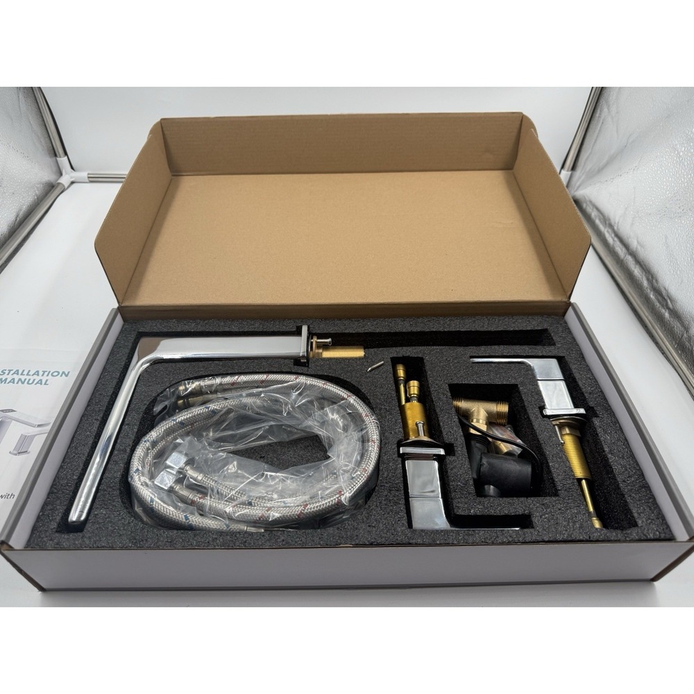 Lefton Widespread‎ 2 Handle Bathroom Faucet With Temperature Display